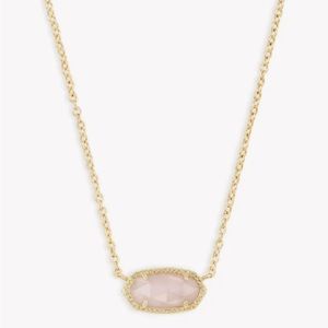 Kendra Scott Elisa Gold pendent necklace in rose quartz